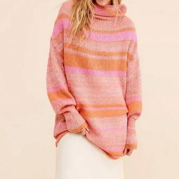 Free People Candy Stripe Wool Alpaca Blend Tunic Sweater - Picture 5 of 14